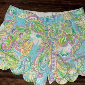 Lilly Pulitzer Colorful Paisley Scalloped Shorts